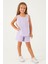 Light Purple Reflection Detail Lila Kız Çocuk Şort Takım 2