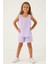 Light Purple Reflection Detail Lila Kız Çocuk Şort Takım 3