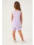 Light Purple Reflection Detail Lila Kız Çocuk Şort Takım 5