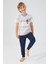 Bird Pattern Krem Erkek Çocuk Kısa Kol Pijama Takım 3