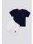 Exquisite Detail Lacivert Bebek T-shirt Takım 4