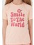 Smile To The World Pembe Kız Çocuk Kısa Kol Pijama Takım 5