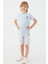 Light Blue Gri Erkek Çocuk Bermuda Takım 2