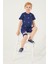 Shaped Small Writing Lacivert Erkek Çocuk Bermuda Takım 1