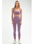Mor Slim Fit Açık Yaka Düz Yüksek Bel Dar Paça Kadın Seamless Tayt Takım - SSB0008 2