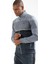 Gri Regular Fit Desenli Dalgıç Kumaş Dik Yaka Fermuarlı Erkek Eşofman Takımı - XA0352 2