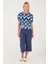 Diagonal Lacivert Kadın Kısa Kol Pijama Takım 1