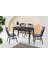 Skala Oval Mdf Açılır Masa Siyah Mermer + 4 Adet Diva Ahşap Sandalye Takım 1