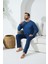 Erkek Uzun Kol Sıfır Yaka Indigo Pijama Takımı 9C2T4N1 1