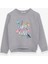 Kız Çocuk Sweatshirt Renkli Oje Baskılı 6-12 Yaş, Gri Melanj 5