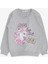 Kız Çocuk Sweatshirt Unicorn Baskılı 2-6 Yaş, Gri Melanj 1