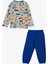 Erkek Bebek Pijama Takımı Dinozor Desenli 9 Ay-3 Yaş, Krem 2