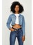 Select Moda Kadın Düğmeli Crop Denim Ceket 4