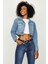 Select Moda Kadın Düğmeli Crop Denim Ceket 5