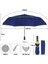 Tamamen Otomatik Çift Yağmur 3 Katlanır Umbrla Mavi (Yurt Dışından) 2