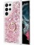 Samsung Galaxy S22 Ultra Kılıf Glitter Liquid Holder Pembe 1