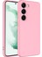 Samsung Galaxy S23 Plus Kılıf Mara Lansman Silikon Mat Soft Içi Süet Pembe 1