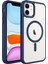 Casestreet Apple iPhone 11 Kılıf Wireless Şarj Özellikli Buttom Magsafe Silikon Kapak Lacivert 1