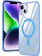 Casestreet Apple iPhone 14 Plus Kılıf Wireless Tacsafe Ivy Standlı Ultra Koruma Sert Kapak Mavi 1