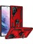 Casestreet Samsung Galaxy S23 Ultra Kılıf Vega Sert Silikon Tank Standlı Yüzüklü Mıknatıslı Kırmızı 1
