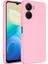 Vivo Y16 Kılıf Mara Lansman Silikon Mat Soft Içi Süet Pembe 1