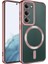 Samsung Galaxy S23 Plus Kılıf Magsafe Wireless Şarj Özellikli Setro Renkli Silikon Rose Gold 1