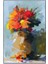Saksıda Turuncu Çiçek Yağlı Boya Dokulu Tablo 1