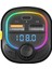 Siyah HY-XCB45 5V 3.1A / 5V 1A Rainbow Işıklı LED Ekran Mp3 Tf+Usb+Fm Bluetooth Fm Transmitter 2