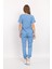 Bebe Mavi Soft Likralı Jogger Alt Üst Takım Doktor Hemşire Scrubs Üniforma 3