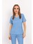 Bebe Mavi Soft Likralı Jogger Alt Üst Takım Doktor Hemşire Scrubs Üniforma 4