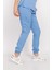 Bebe Mavi Soft Likralı Jogger Alt Üst Takım Doktor Hemşire Scrubs Üniforma 5