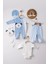 Ayıcık Nakışlı Tulumlu % 100 Pamuk Erkek Bebek 5'li Set 1