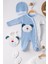 Ayıcık Nakışlı Tulumlu % 100 Pamuk Erkek Bebek 5'li Set 3