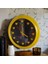 Kalpli 3D Sarı Siyah Ofis Salon Mutfak Duvar Saati 35 cm G8 5