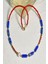 Sertifikalı Lapis Lazuli + Kırmızı Akik + Inci Doğal Taş Kolye 3