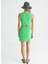 Yeşil Kadın Bisiklet Yaka Kolsuz Mini Dar Armürlü Elbise ALSOY 5