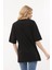 Kadın Bisiklet Yaka Dijital Baskılı Siyah Renk T-Shirt 5