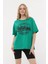 Bisiklet Yaka Dijital Baskılı Yeşil T-Shirt 3