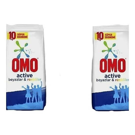 Omo Active Toz Çamaşır Deterjanı Beyazlar ve Renkliler Fırsat Paket 10 kg + 10 kg