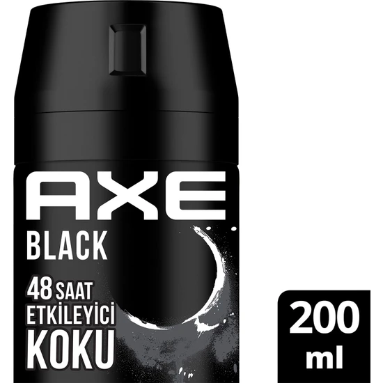 Axe Erkek Sprey Deodorant Black XL 48 Saat Etkileyici Koku 200 ml