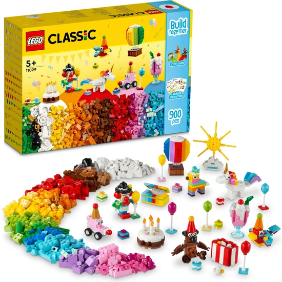 LEGO® Classic Yaratıcı Parti Kutusu 11029 - 5 Yaş ve Üzeri Çocuklar için Ailece Yapıp Oynanabilecek Yaratıcı Oyuncak Yapım Seti (900 Parça)