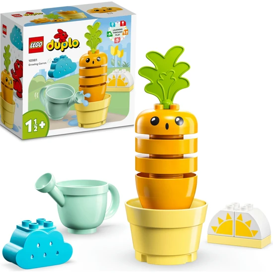 LEGO® DUPLO® İlk Büyüyen Havucum 10981 - 18 Ay ve Üzeri Küçük Çocuklar için Eğitici Oyuncak Yapım Seti (11 Parça)