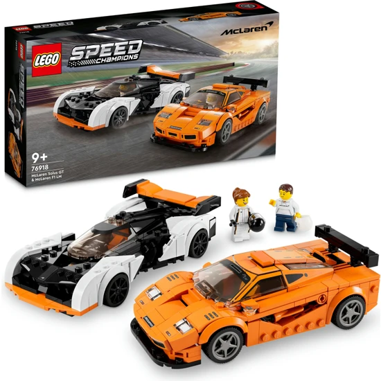 LEGO® Speed Champions McLaren Solus GT ve McLaren F1 LM 76918 - Araba Tutkunları ve 9 Yaş ve Üzeri Çocuklar için Koleksiyonluk ve Sergilenebilir Yaratıcı Oyuncak Model Yapım Seti (581 Parça)