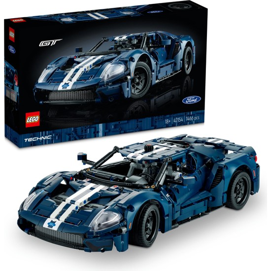 LEGO® Technic 2022 Ford GT 42154 - Yetişkinler için Sergilenebilecek bir Supercar Modeli İçeren Sürükleyici bir Yaratıcı Model Yapım Seti (1466 Parça)