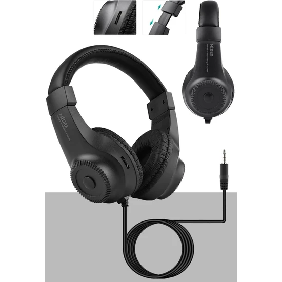 Midex RS-10 Stereo Kulaklık 50mm Sürücü 32 Ohm Çok Amaçlı Stüdyo Referans Dinleme DJ