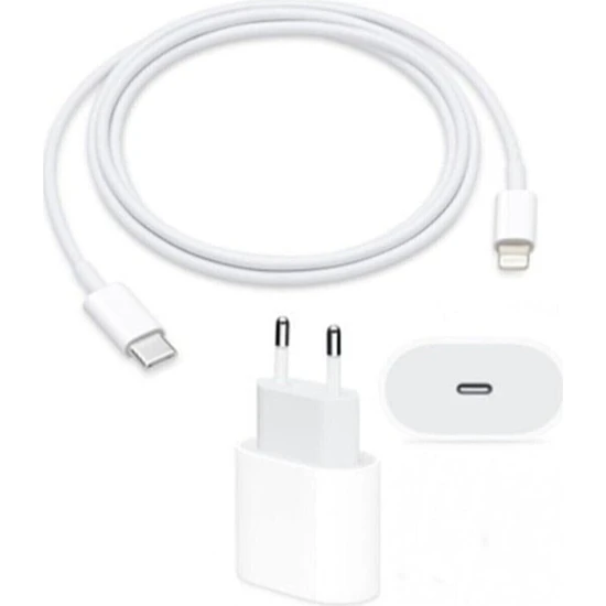 Apple iPhone Tüm Serilerle Uyumlu Hızlı Şarj Aleti Kablo Adaptör Set Iphone 11 / 12 / 13 / Pro / Pro Max - 20W Hızlı Şarj Seti
