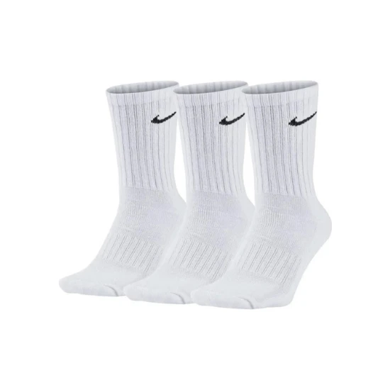 Doubleyy 3'lü Tikli Beyaz Çorap Sporcu Beyaz Tikli Çorap