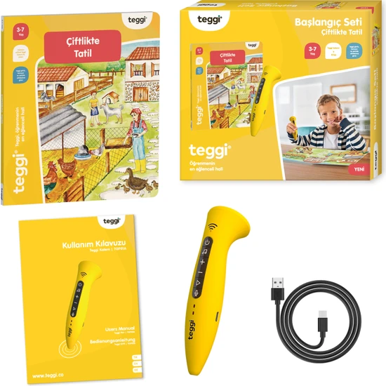Teggi Konuşan Kitaplar: Başlangıç Seti çiftlikte Tatil - Kitap ve Kalem