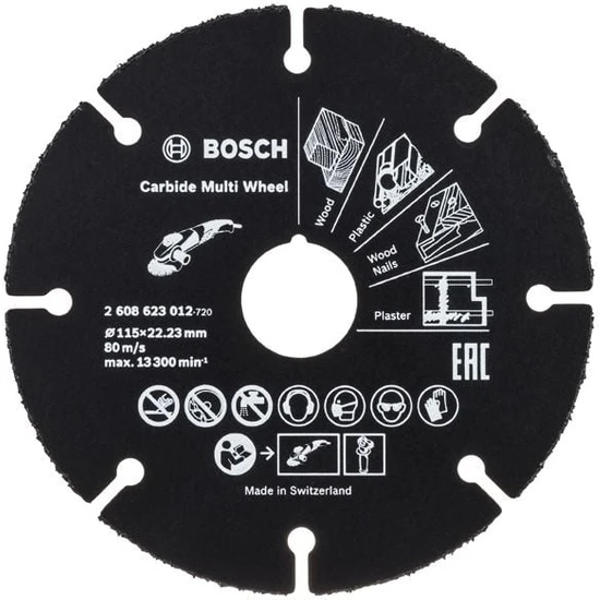 Bosch Carpide Multi Whell Taşlama Için Ahşap Kesme Diski 115 mm (Elmas Uçlu)