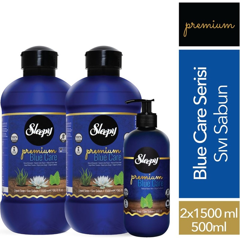 Sleepy Premium Blue Care Serisi Glütensiz Sıvı Sabun 500 ml Tüm Ciltler İçin Özel Bakım